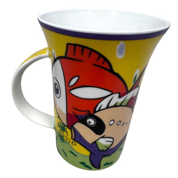 Maxwell & Williams Splash Fish Design Coffee Mug 4.2" Quality Porcelain Set of 3 - Picture 4 of 11